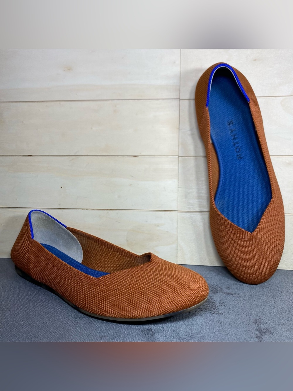Rothy's The Flat Burnt Orange Knit Fabric Women's Size 7.5 Shoes Slip-Ons Flats - Picture 11 of 11